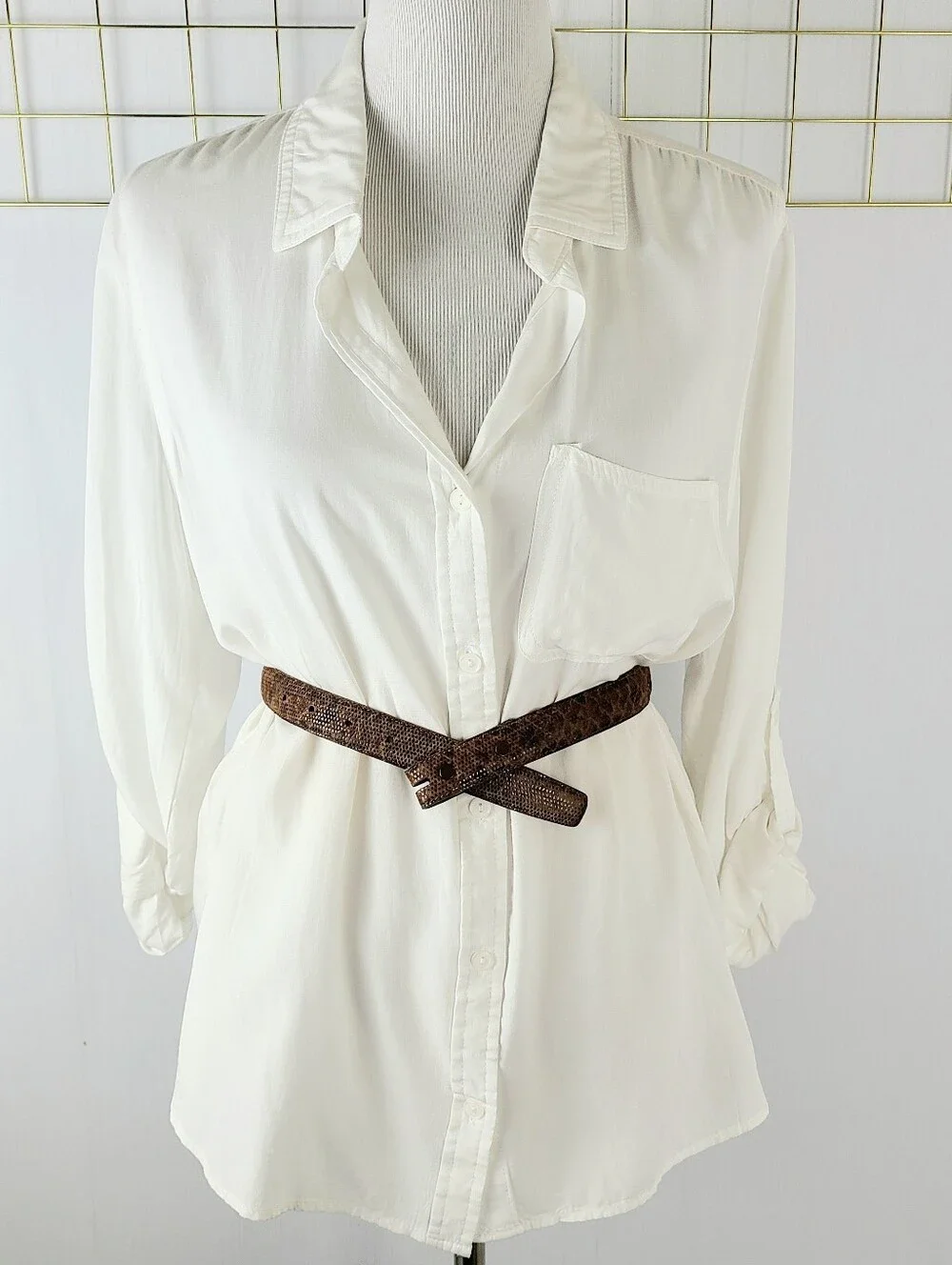 Judith Jack Brown Suede Snakeskin Genuine Leather USA Belt Strap